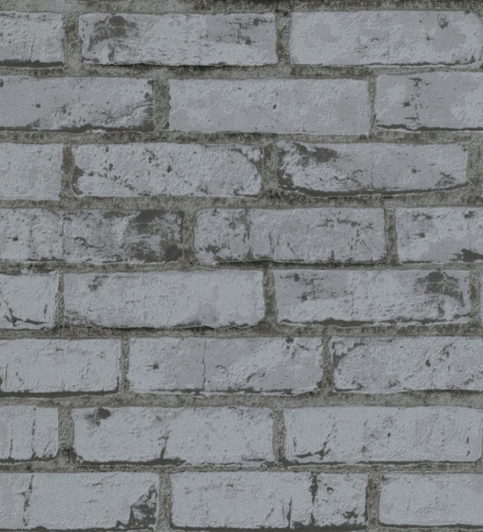 Papel pintado industrial imitación ladrillo gris marengo - Nevada 453170