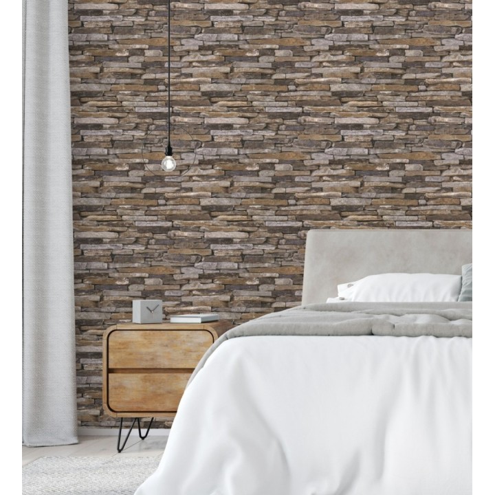 Papel pintado piedra pizarra superlavable vinílico - Grelon 453179