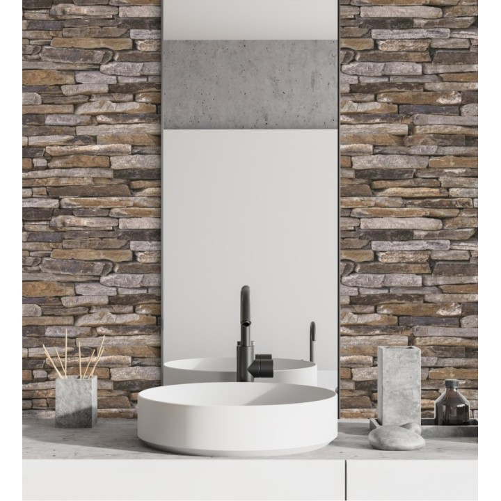 Papel pintado piedra pizarra superlavable vinílico - Grelon 453179