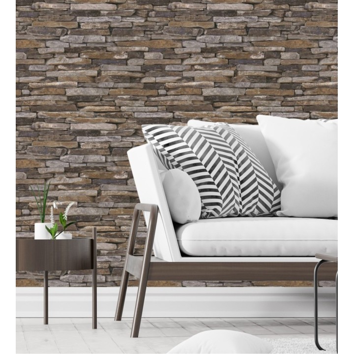 Papel pintado piedra pizarra superlavable vinílico - Grelon 453179