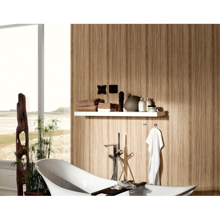 Papel pintado imitación madera veteada marrón camel claro - Byron 453184