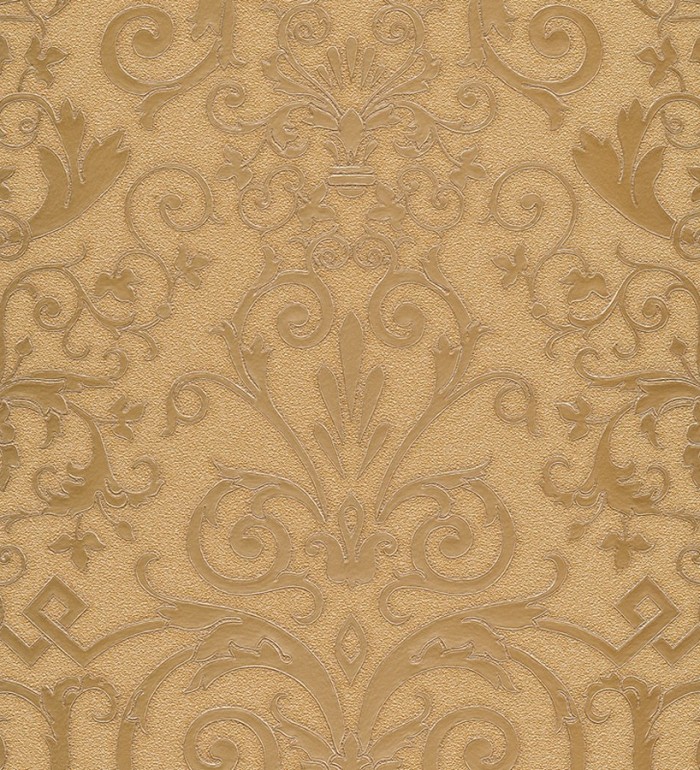 Papel pintado damasco barroco dorado metalizado clásico - Saltanis 453399