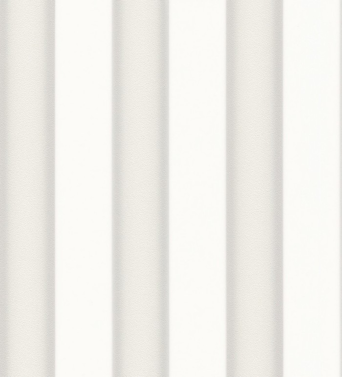 Papel pintado rayas modernas plata metalizado y blanco - Raya Saltanis 453402