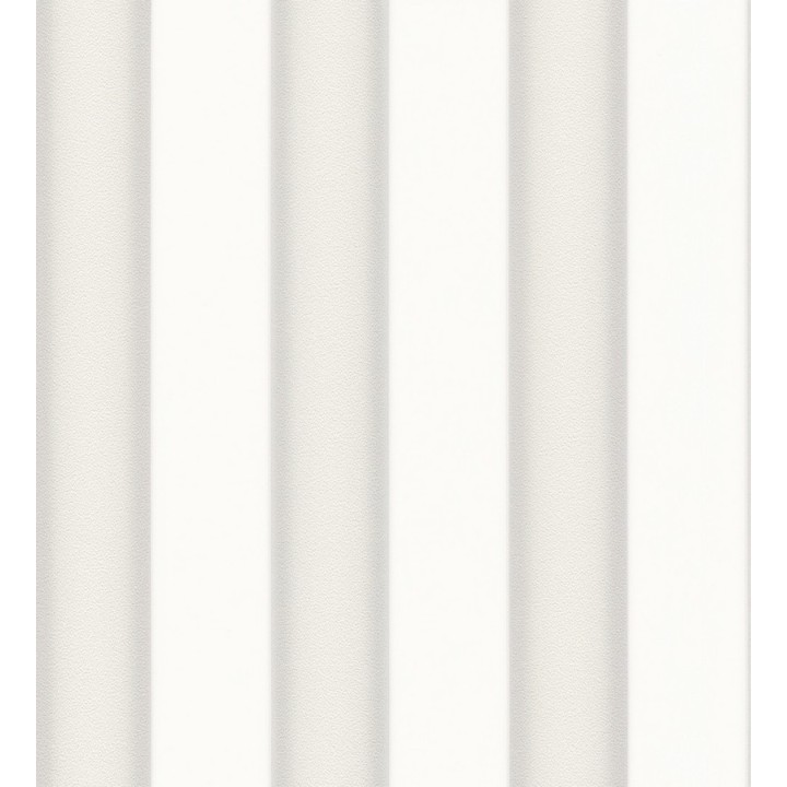 Papel pintado rayas modernas plata metalizado y blanco - Raya Saltanis 453402