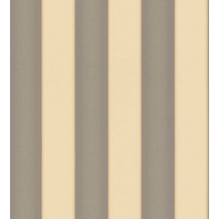 Papel pintado rayas modernas gris metalizado y crema - Raya Saltanis 453406