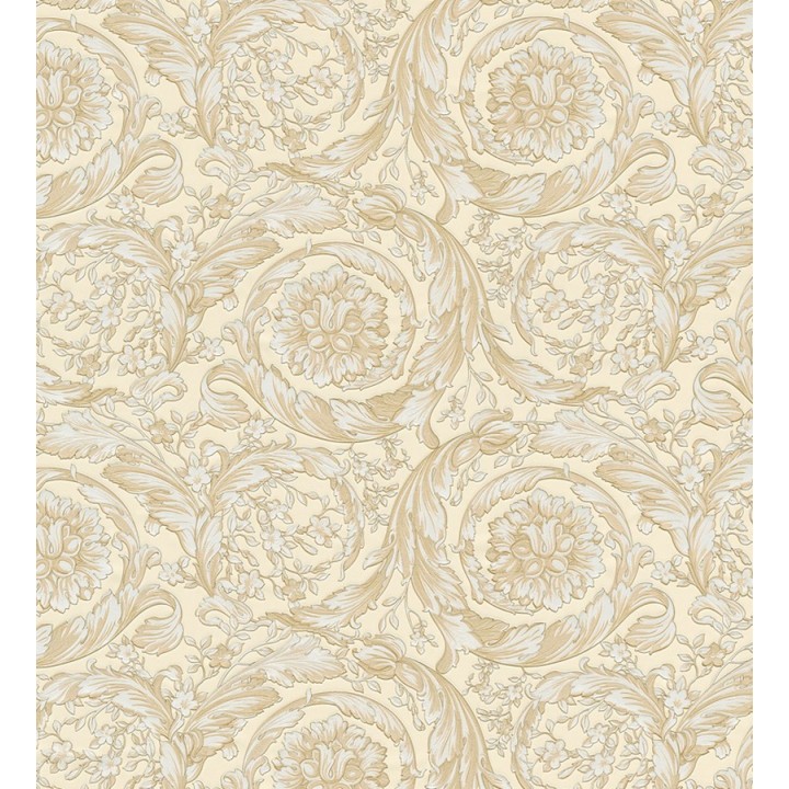 Papel pintado barroco italiano beige crema de lujo - Orsini 453428