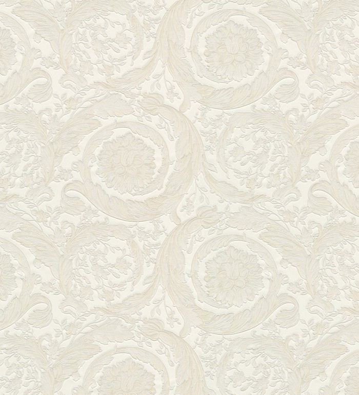 Papel pintado barroco italiano blanco de lujo - Orsini 453429