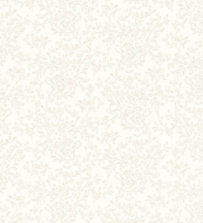 Papel pintado flores románticas blancas estilo inglés - Lulú 453433