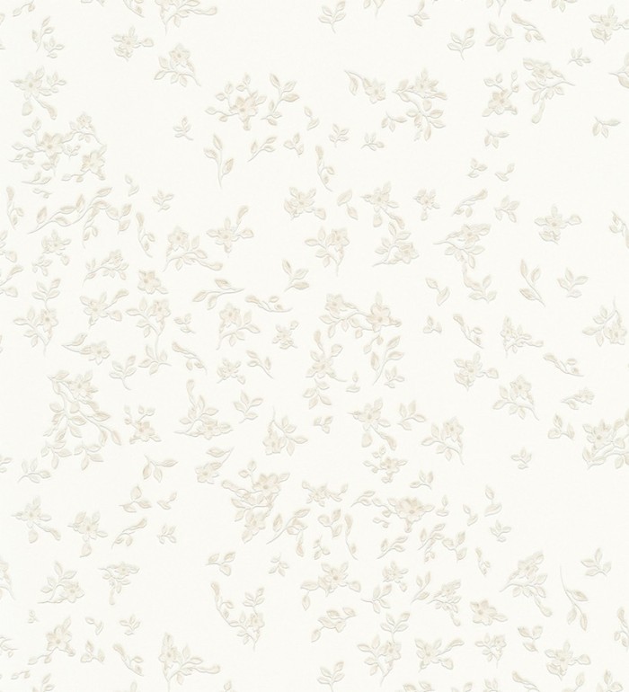 Papel pintado flores vintage blancas con estilo - Florencia 453437