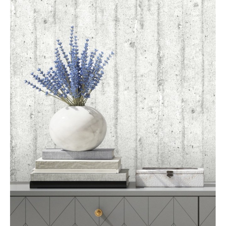 Papel pintado listones hormigón vinílico textura superrealista - Antilla 453486