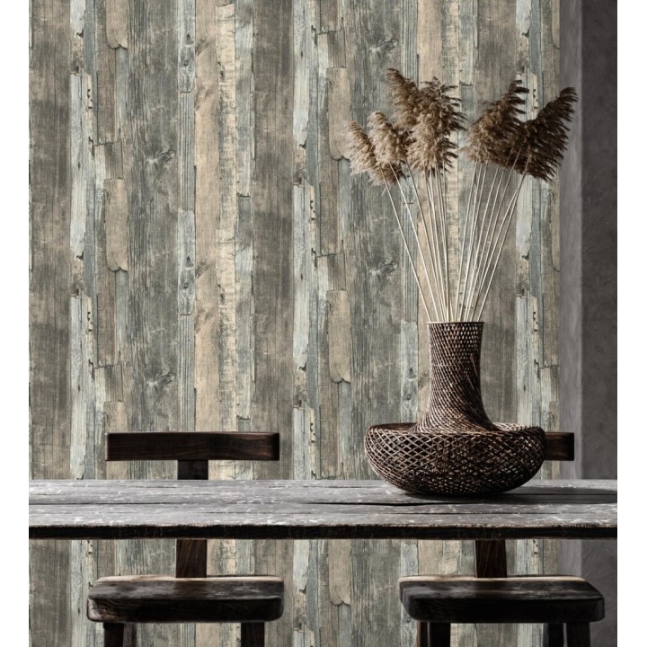 Papel pintado madera desgastada natural estilo rústico - Antares 453785