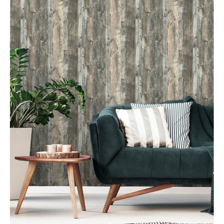 Papel pintado madera desgastada natural estilo rústico - Antares 453785