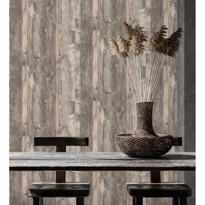 Papel pintado madera desgastada natural estilo rústico - Antares 453786