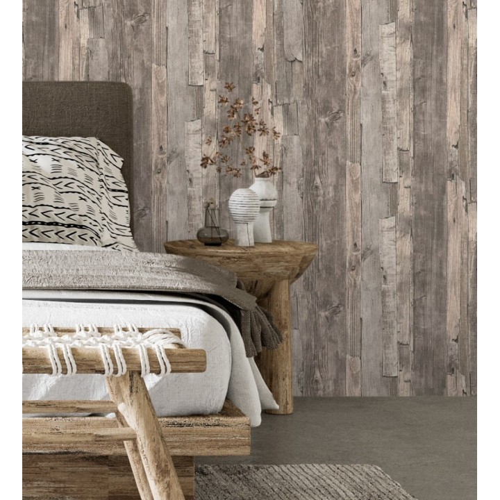 Papel pintado madera desgastada natural estilo rústico - Antares 453786