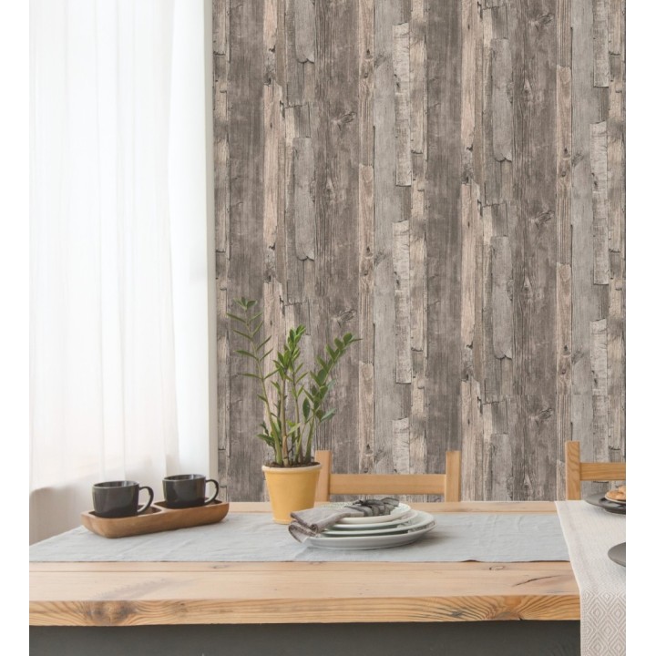 Papel pintado madera desgastada natural estilo rústico - Antares 453786