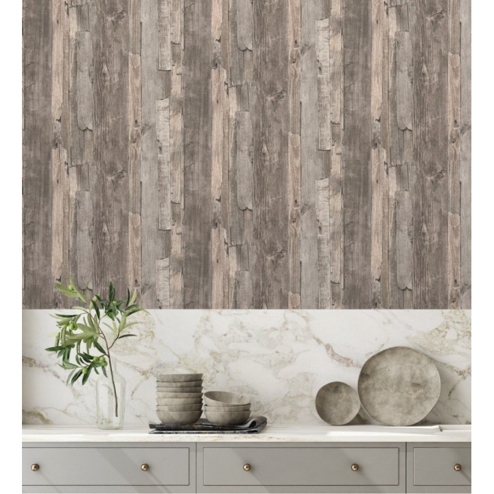 Papel pintado madera desgastada natural estilo rústico - Antares 453786