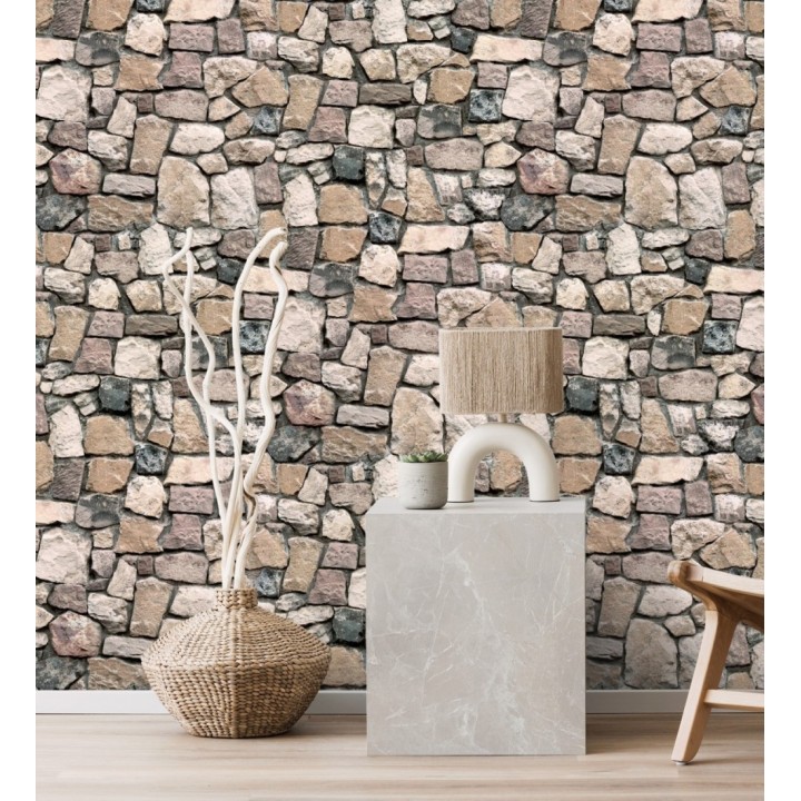Papel pintado muro de piedra rústico - Salonio 453840