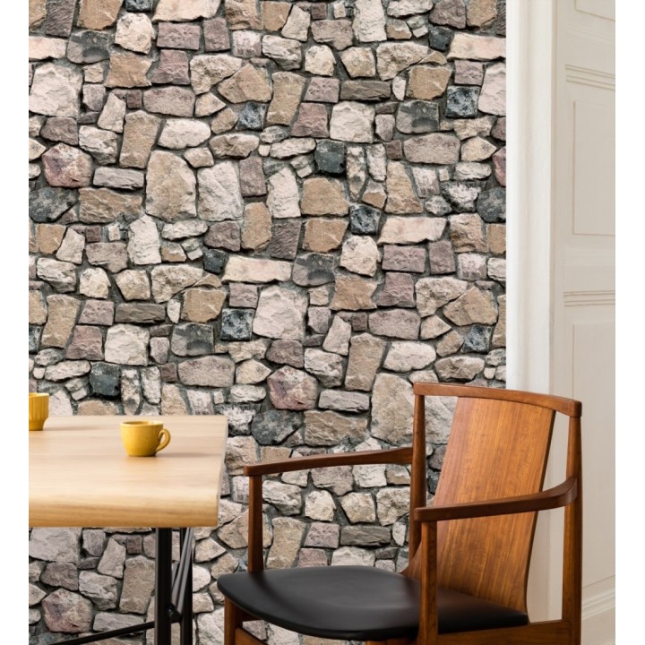 Papel pintado muro de piedra rústico - Salonio 453840