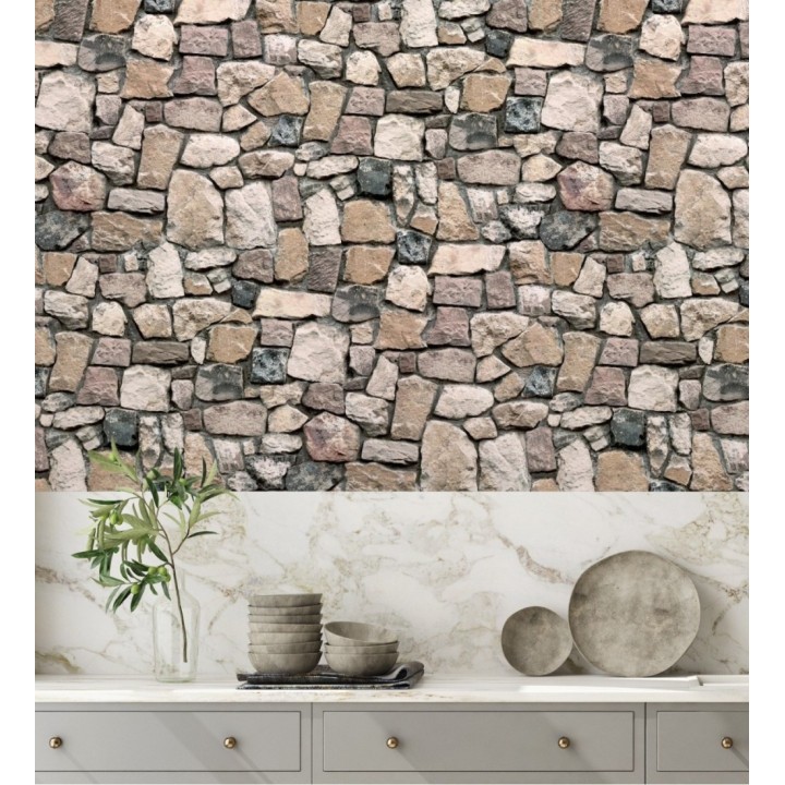 Papel pintado muro de piedra rústico - Salonio 453840