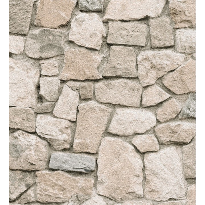 Papel pintado muro de piedra rústico claro - Salonio 453841