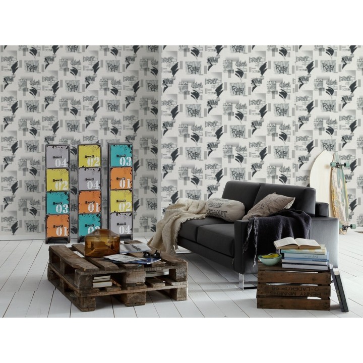 Papel pintado letras de graffiti estilo urbano juvenil - Fekner 453842