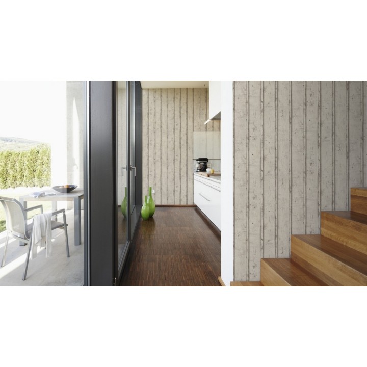 Papel pintado listones de madera decapada - Zahora 453860