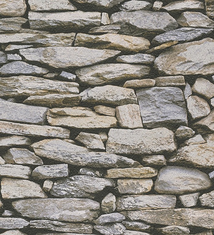 Papel pintado muro de piedra rústico campestre - Plauto 453868