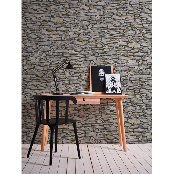 Papel pintado muro de piedra rústico campestre - Plauto 453868