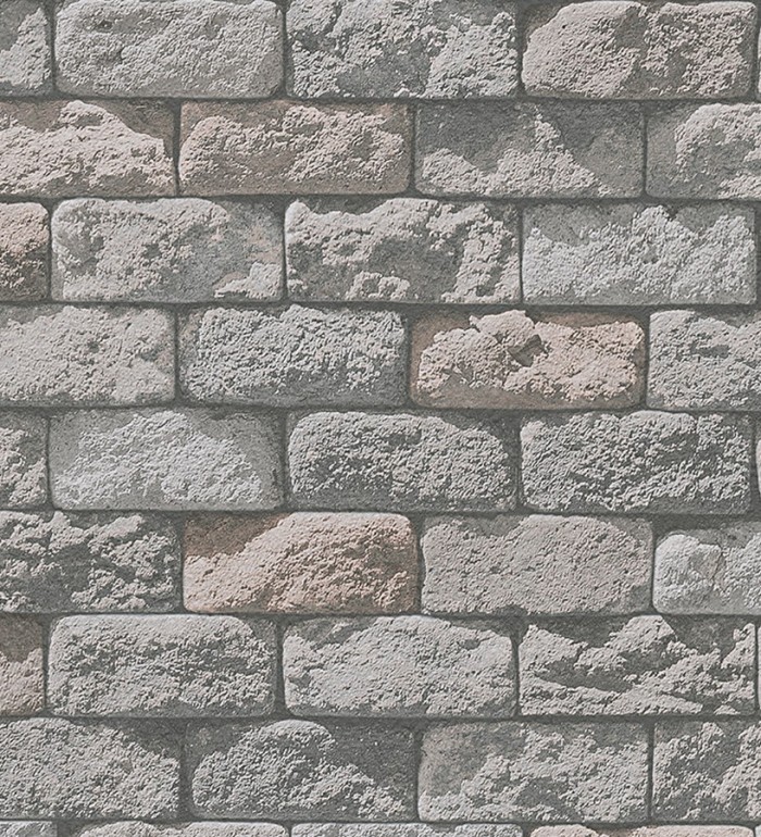 Papel pintado adoquines de piedra rústico tono beige - Baltimore 453871