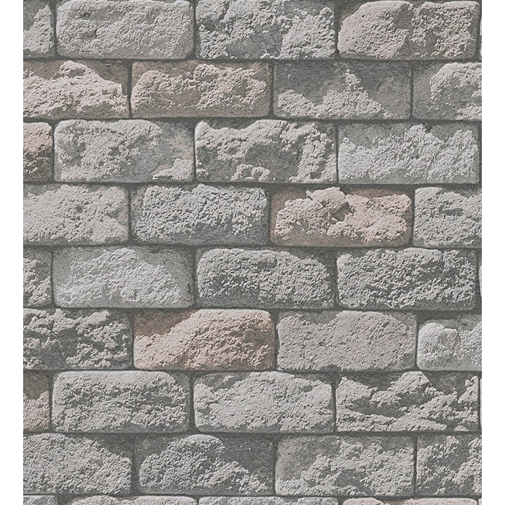 Papel pintado adoquines de piedra rústico tono beige - Baltimore 453871