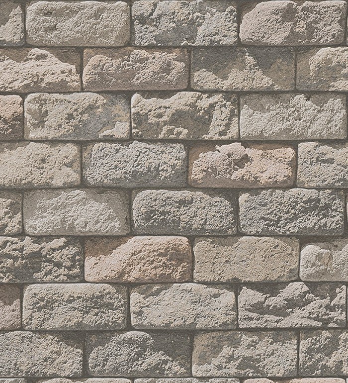 Papel pintado adoquines de piedra rústico tono beige - Baltimore 453872