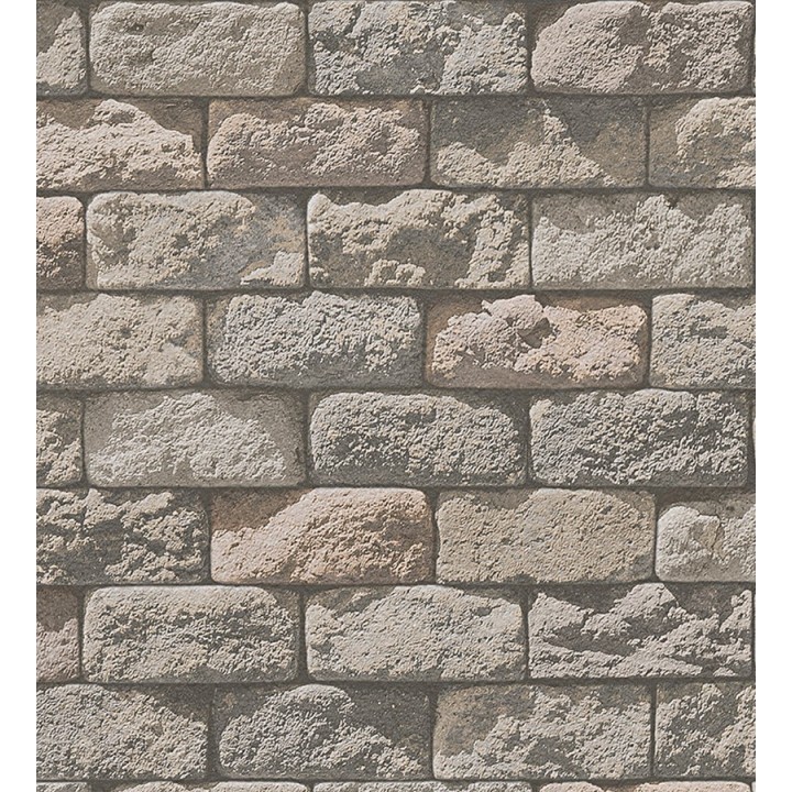 Papel pintado adoquines de piedra rústico tono beige - Baltimore 453872