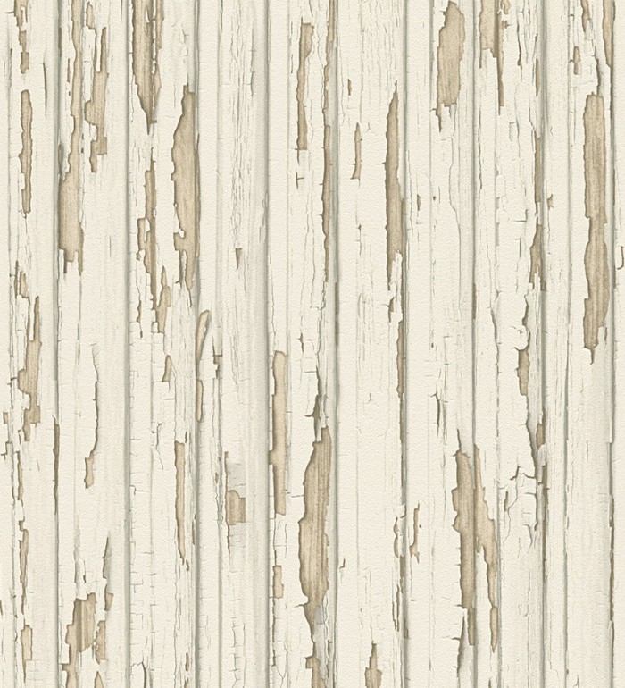 Papel pintado madera decapada beige claro estilo vintage - Almate 453884