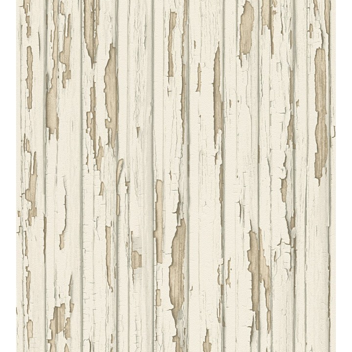Papel pintado madera decapada beige claro estilo vintage - Almate 453884