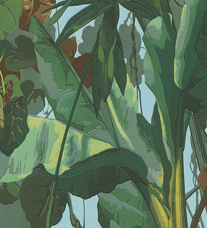 Papel pintado tropical hojas de palmeras de bananero - Paivae 453892