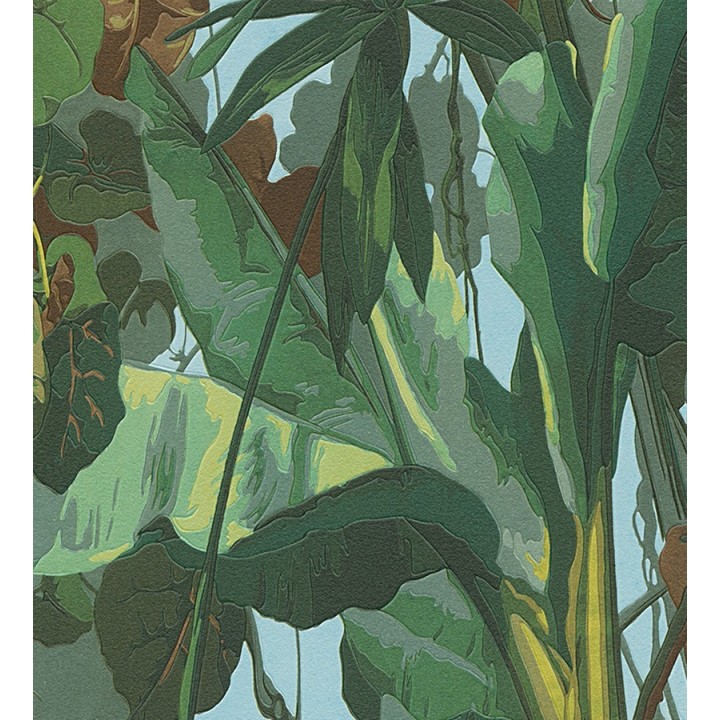 Papel pintado tropical hojas de palmeras de bananero - Paivae 453892