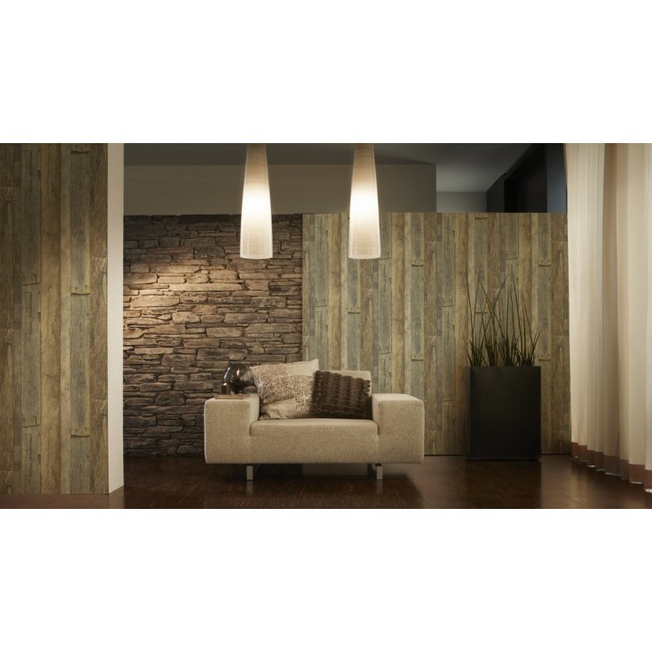 Papel pintado listones de madera rural - Solamar 453903