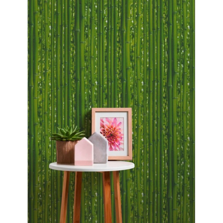 Papel pintado cañas de bambú verde tropical - Arbus 453906