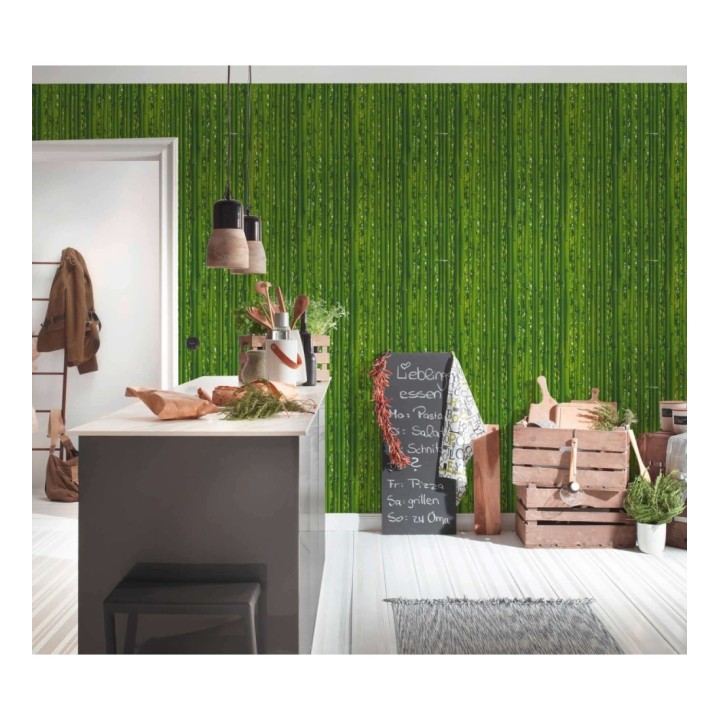 Papel pintado cañas de bambú verde tropical - Arbus 453906