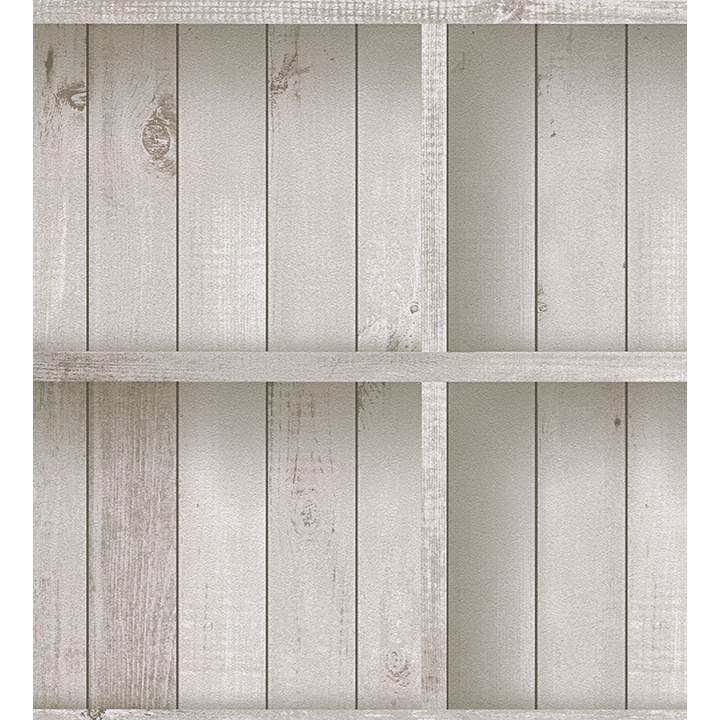 Papel pintado estantería de madera blanca estilo nórdico - Belay 453910