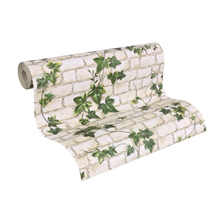 Papel pintado muro de ladrillo con plantas enredadera - Cassinia 453911