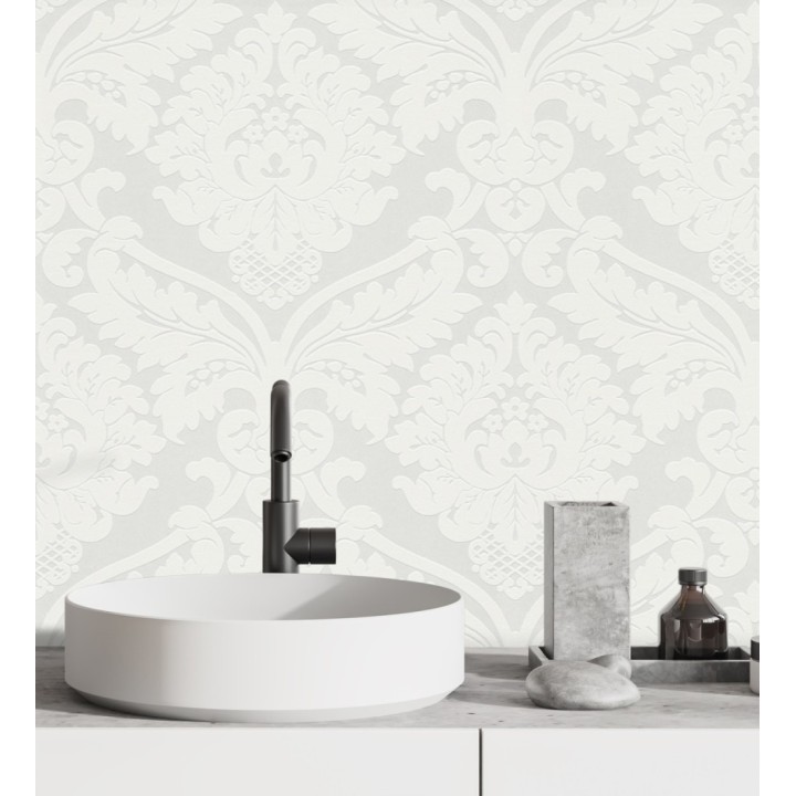 Papel pintado damasco moderno con volutas - Senso 454010