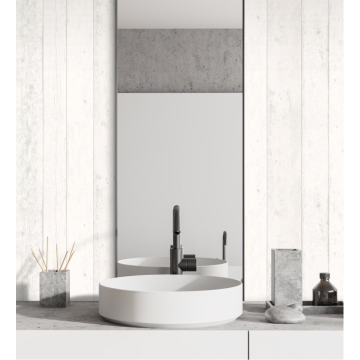 Papel pintado listones de madera blanca estilo nórdico - Madeira 3 455392