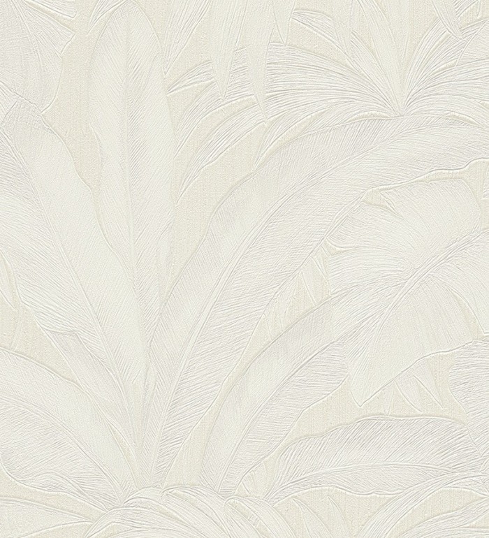 Papel pintado palmeras tropicales blanco  - Vanila 455869