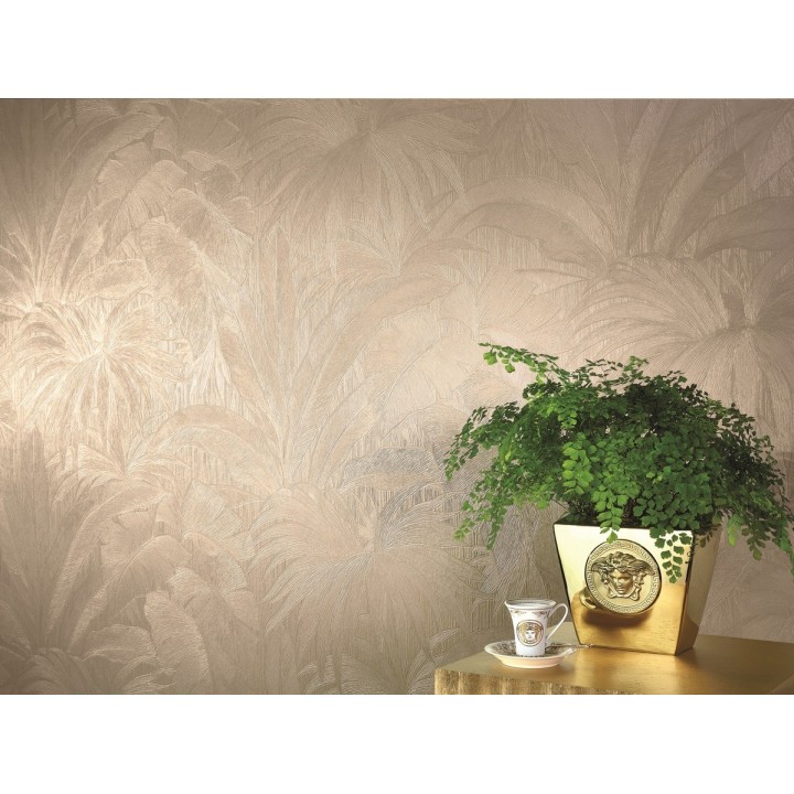Papel pintado palmeras tropicales blanco  - Vanila 455869