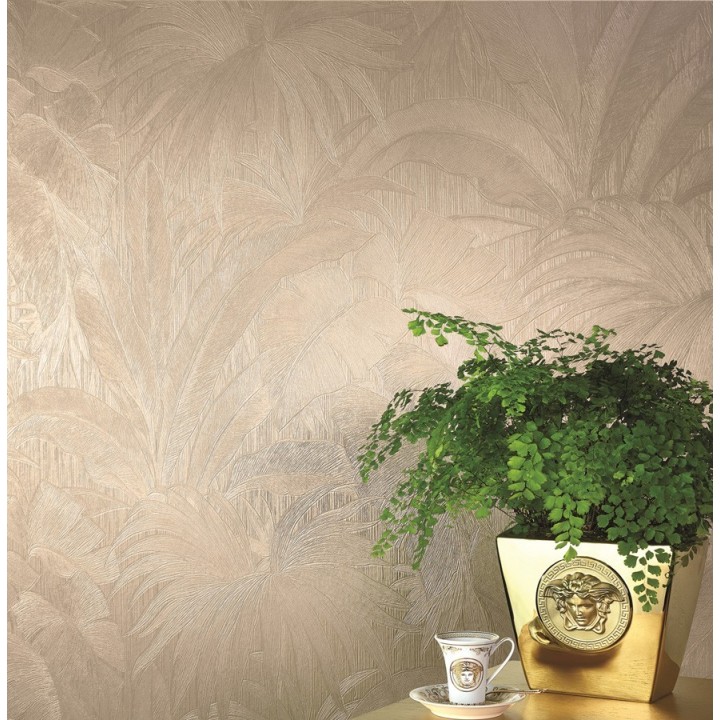 Papel pintado palmeras tropicales blanco  - Vanila 455869