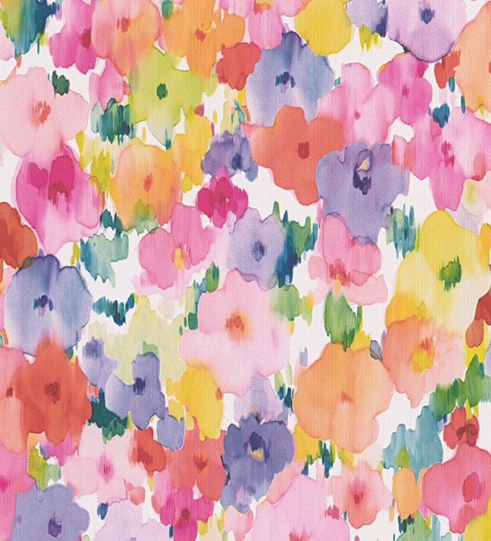 Papel pintado flores de acuarela juveniles multicolor - Adria 455931