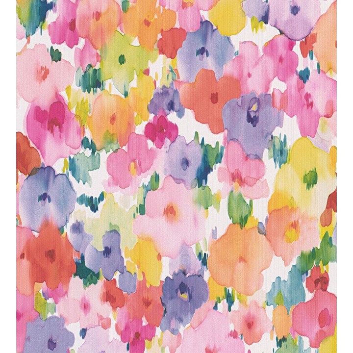 Papel pintado flores de acuarela juveniles multicolor - Adria 455931