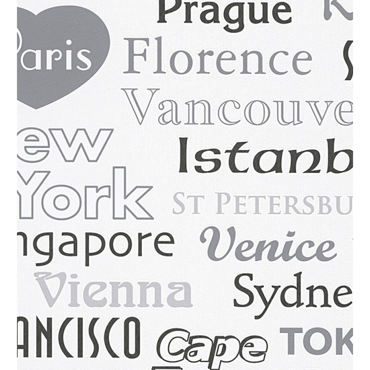 Papel pintado letras con ciudades del mundo - Kavoon 455939
