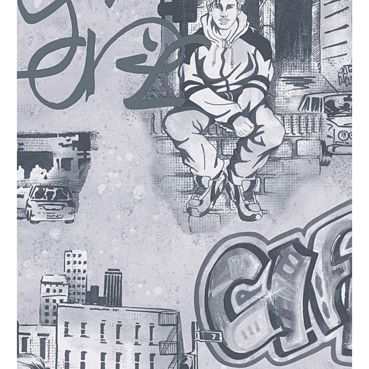 Papel pintado mobiliario urbano y graffiti juvenil - Kilroy 455940